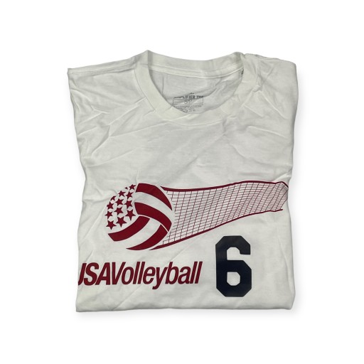 Мужская белая футболка ADIDAS VOLLEYBALL S 6