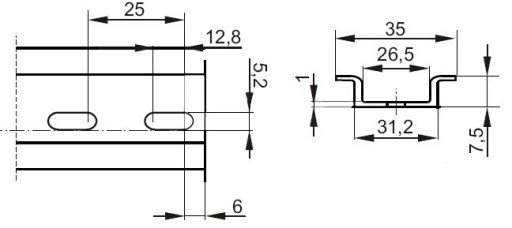 ПЕРФОРИРОВАННАЯ ДИН-РЕЙКА TS-35