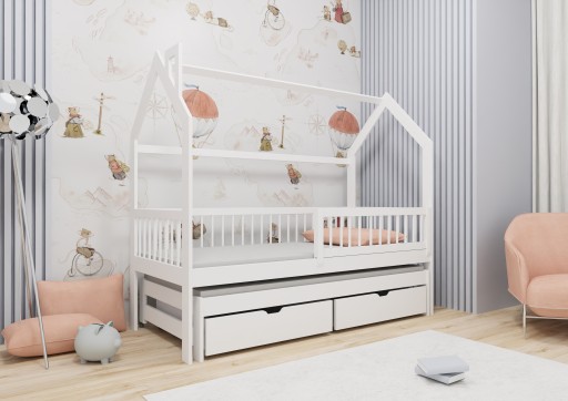 Łóżko podwójne PIPI domek 80X180 Biały