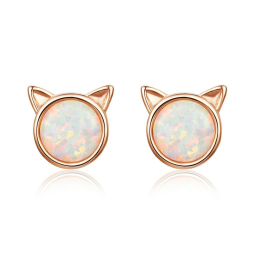 Серебряные серьги SHINING CAT ROSE S925