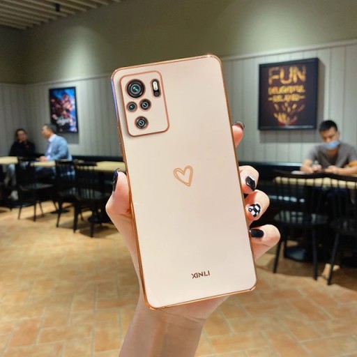 Силиконовый чехол для телефона с квадратным покрытием и сердечком для Xiaomi