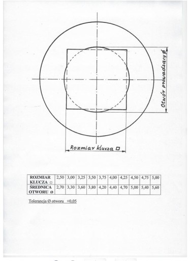 KLUCZ MOSIĘŻNY do zegara mechanicznego 5,75 MM