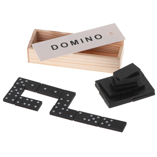 Семейная игра из деревянных кубиков Домино + коробка