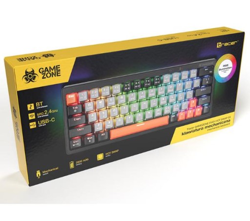 Tracer Gamezone EVO1 Hot Swap 63 Серая беспроводная механическая клавиатура