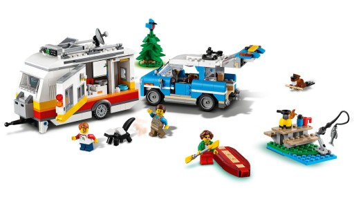 Oryginalne LEGO 31108 Creator 3w1 Wakacyjny kemping z rodziną Klocki Duże