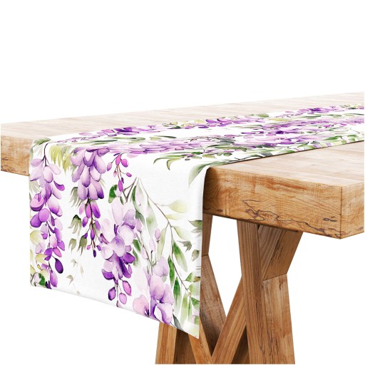 Bieżnik na Stół 40x100 Plamoodporny Bieżnik Kwiaty Wisteria 10664