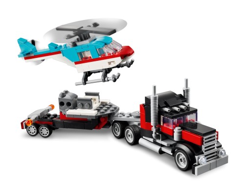 LEGO Creator 3w1 31146 Ciężarówka z platformą i helikopterem