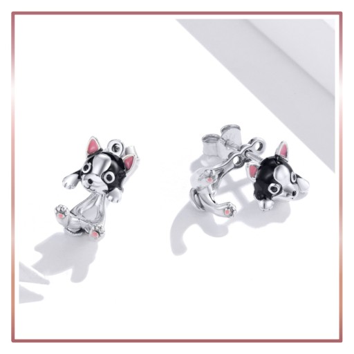 Серебряные серьги CUTE DOGS S925