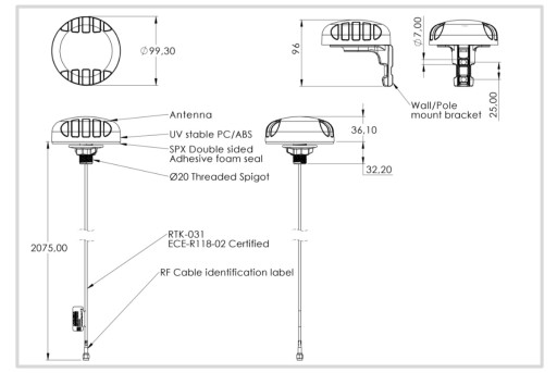GSM антенна PUCK-0001-V1-01 для грузовика, автодома