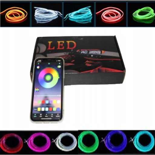 8M EL WIRE ВОЛОКОННО-ОПТИЧЕСКИЙ ОКРУЖАЮЩИЙ СВЕТОДИОД RGB SMART APP