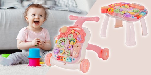 CHODZIK PCHACZ INTERAKTYWNY STOLIK EDUKACYJNY PANEL 5w1 DLA DZIECI MALUCHA