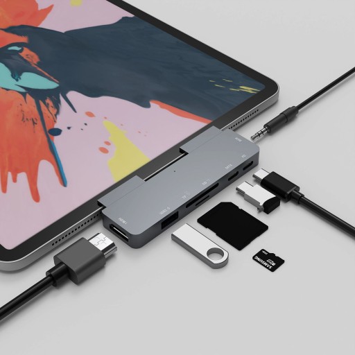 Концентратор TYPE-C SD/TF PD USB HDMI ДЛЯ IPAD PRO MACBOOK