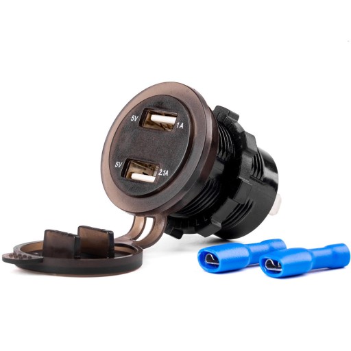 GNIAZDO SAMOCHODOWE 2xUSB tester napięcia 12/24V