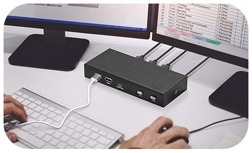KVM-переключатель USB + DisplayPort 2/1