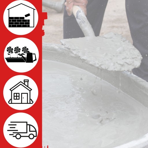 Kastra budowlana pojemnik na cement zaprawę plastikowy prostokątny 65l