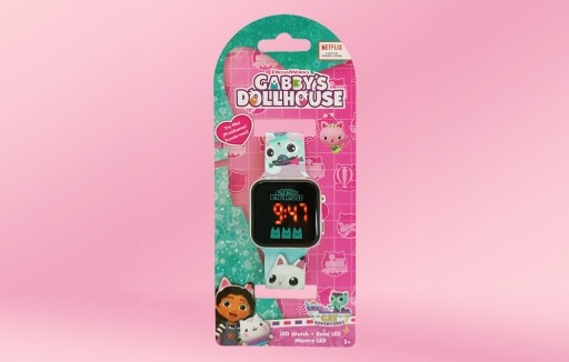 KIDS LICENSING ZEGAREK Z WYŚWIETLACZEM LED ALARM KALENDARZ KOCI DOMEK GABI