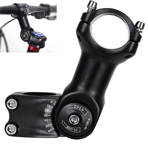 MOSTEK ROWEROWY 110MM MOSTEK MTB REGULOWANY 60° PODWYŻSZENIE KIEROWNICY