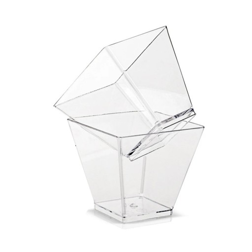 Square Mini Dessert Cups with Spoon Set - Elegant Disposable Supplies for J