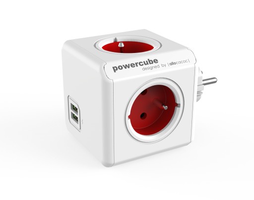 Разветвитель PowerCube Original 4 розетки 2xUSB, DesignNest (allocacoc)