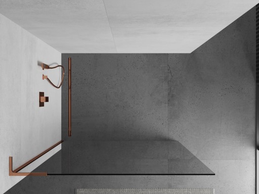MEXEN KIOTO L ŚCIANKA PRYSZNICOWA WALK-IN 75 x 200 CM ROSE GOLD szkło 8 mm