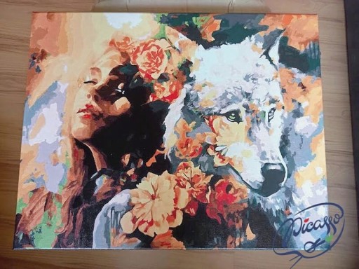 Покраска, установленная номерами Ipicasso 40x50 см на раме