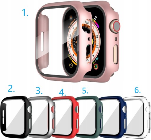 Чехол со встроенным стеклом|2 в 1|для Apple Watch 4/5/6/SE 40 мм|ЦВЕТА
