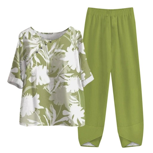 DAMSKI GARNITUR CASUAL PRINTS LNIANY GUZIK KOSZULA