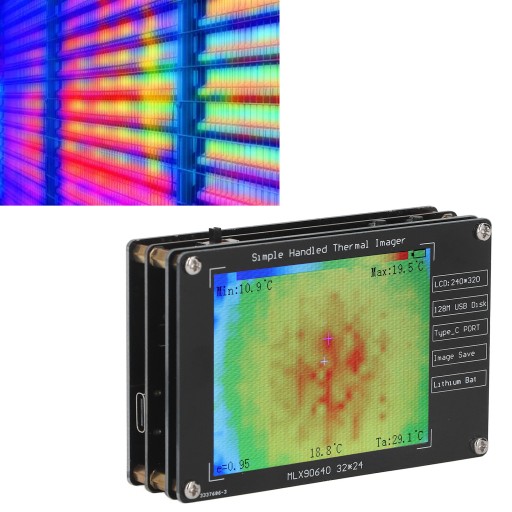 Cyfrowa kamera termowizyjna LCD o przekątnej 2,8 cala z baterią.