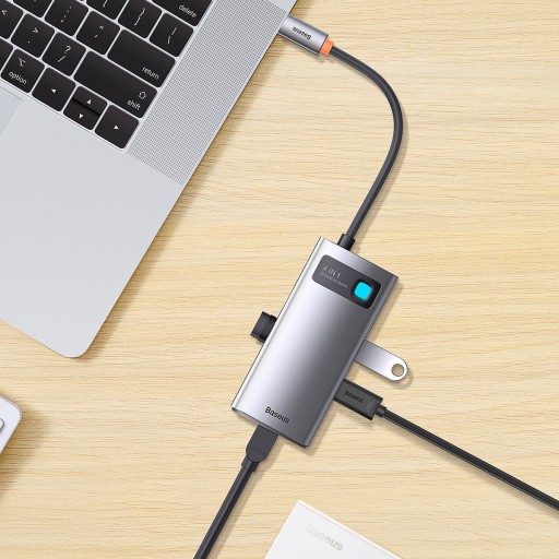 Адаптер BASEUS HUB 4 в 1 Type C на 3 адаптера USB 3.0 + Ethernet RJ45