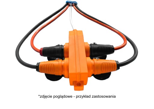 Przedłużacz PUR H07BQ-F 3x2,5 1m Z ROZGAŁĘŹNIKIEM