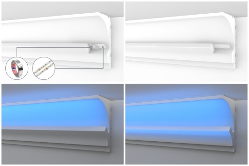 HEXIMO LED 2w1 Listwa przysufitowa profil oświetleniowy - 1,7m HLED-17