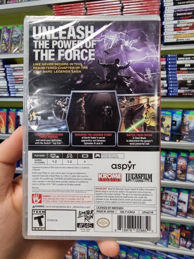 КАРТРИДЖ ОГРАНИЧЕННОГО ПРОИЗВОДСТВА STAR WARS THE FORCE UNLEASHED SWITCH, НОВЫЙ В ФОЛЬГЕ