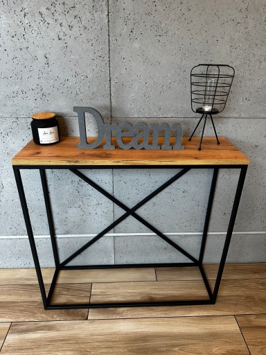 консоль, туалетный столик INDUSTRIAL LOFT 80X25x75 CRAFT ДУБ ЗОЛОТОЙ