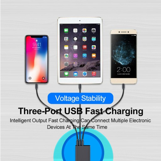 Быстрое зарядное устройство Fast Qc 3.0 с совместимым настенным зарядным устройством со светодиодной подсветкой и USB-концентратором