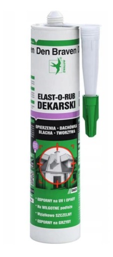 Den Braven Kauczukowy Uszczelniacz Silikon Dekarski Dachy BRĄZOWY 280ml