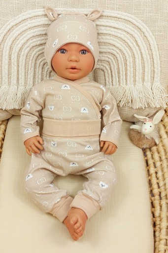 PÓŁŚPIOCHY BEZ STÓP SPODNIE BAGGY 74 BEIGE BABY BEAR /50/
