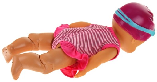 LALKA BOBAS DO WODY PŁYWAJĄCA STRÓJ CZEPEK 33 cm