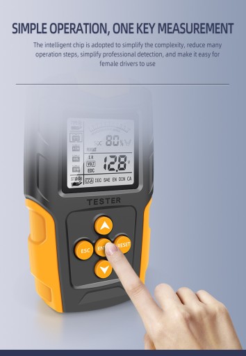 Cyfrowy tester miernik do akumulatorów z LCD 12V 24V 3Ah-200Ah