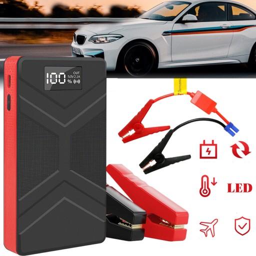МОЩНЫЙ POWER BANK JUMP STARTER POWERBANK USB 12 В 20000 мАч + ЗАЖИМЫ