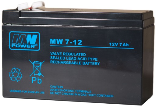 АККУМУЛЯТОРНАЯ ПРОМЫШЛЕННАЯ MWPOWER 12В 7Ач MW7-12L MW7 БЛОК УПРАВЛЕНИЯ СИГНАЛИЗАЦИЯМИ