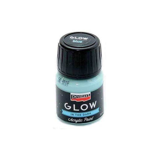 СВЕТЯЩАЯСЯ В ТЕМНОТЕ акриловая КРАСКА Glow blue 30 мл - Pentart