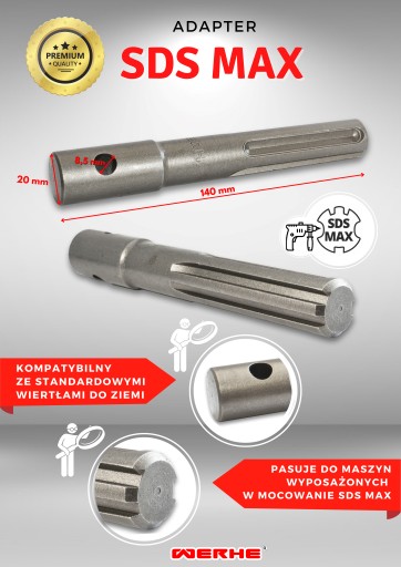 Wiertło Gleba 100D mm z adapterem SDS max Werhe