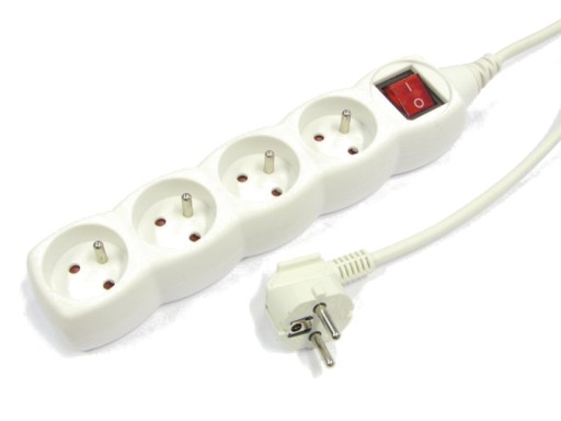 Przedłużacz 4 gniazda z wyłącznikiem 2m 10A 230V