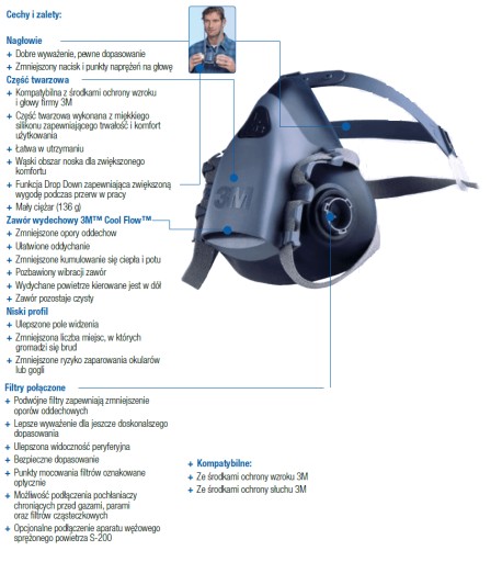 Полумаска 3M 7503 РАЗМЕР L + комплект фильтров ABEK + фильтр предварительной очистки P1 392