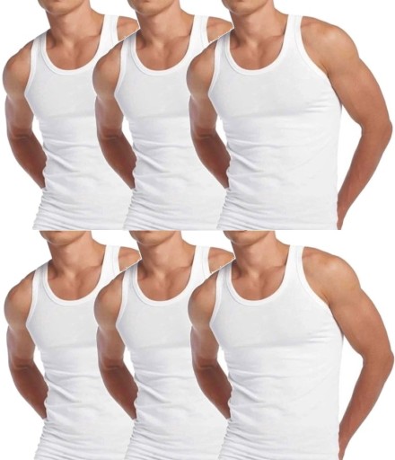 T -Frish Men's T -Fork 100 % хлопковой гладкий белый набор 6 -pt -3xl