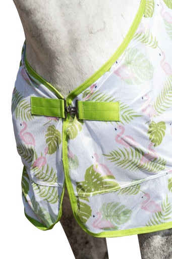 HKM Flamingo сетчатый ковер для лошадей с защитой от насекомых, зеленый/розовый, 155 см