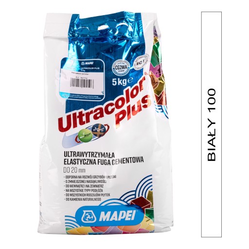 Цементный раствор MAPEI Ultracolor Plus 5 кг - цвет 100 белый