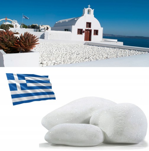 OTOCZAK THASSOS BIAŁY GRECKI 2-4cm KAMIEŃ OGRODOWY DEKORACYJNY NATURALNY