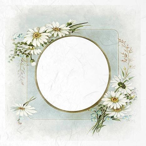 Zestaw PAPIER RYŻOWY - ITD RSM040 ramki z kwiatami