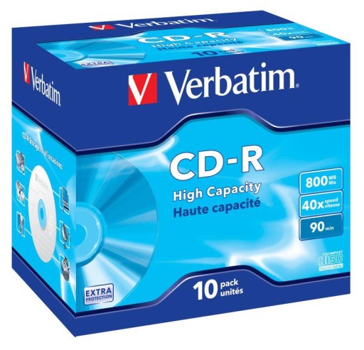 VERBATIM CD-R, 800 МБ, 40 коробок для драгоценностей, 10 шт.